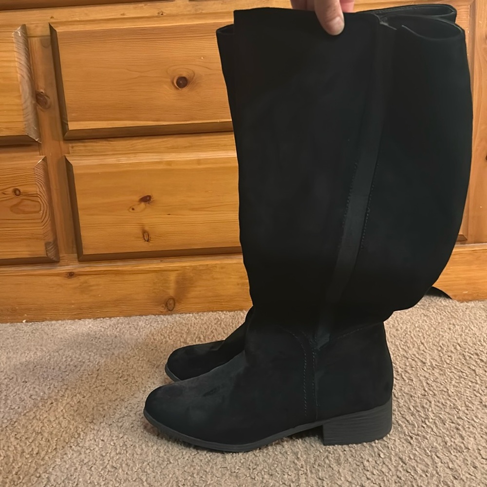 Black knee high boots